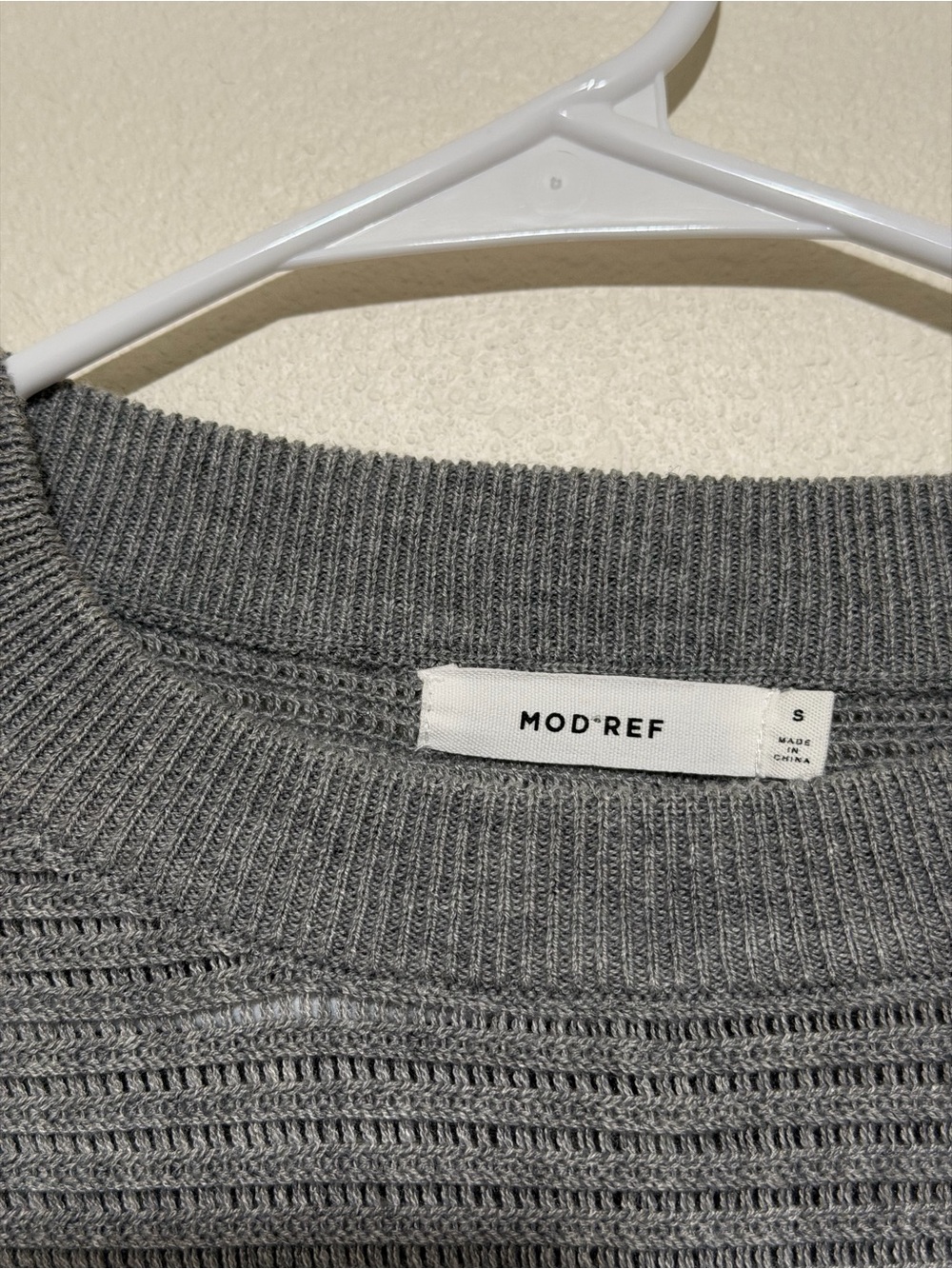 Mod Ref Gray Ribbed Knit Sweater Top - Picture 2 of 3